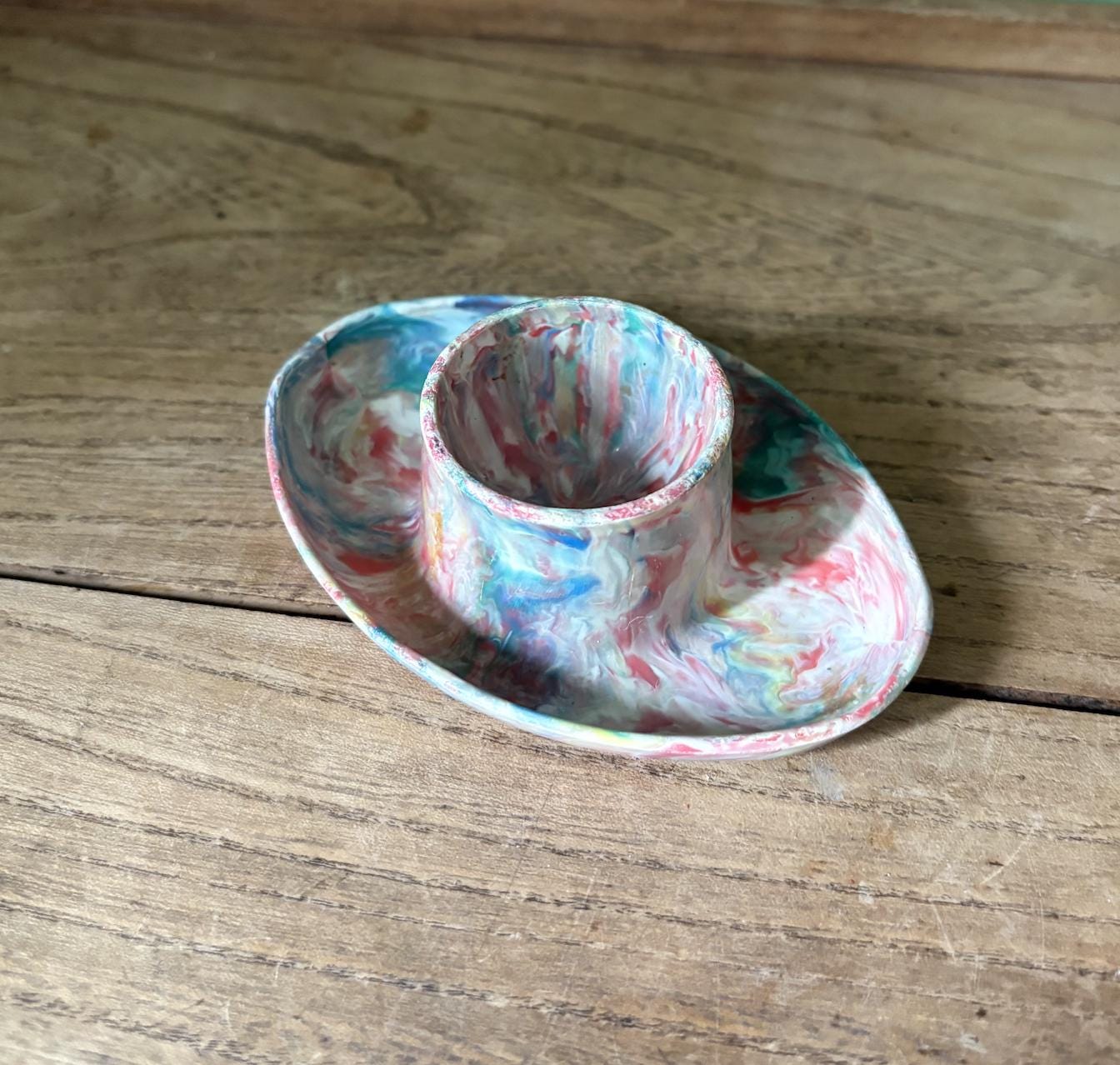 Rainbow TieDie Plastic Egg Cup