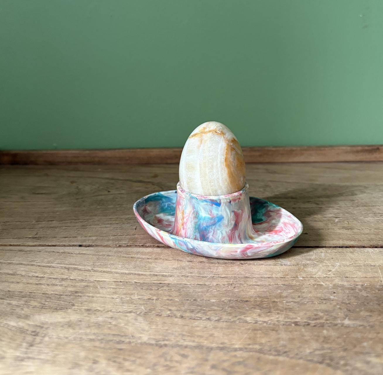 Rainbow TieDie Plastic Egg Cup