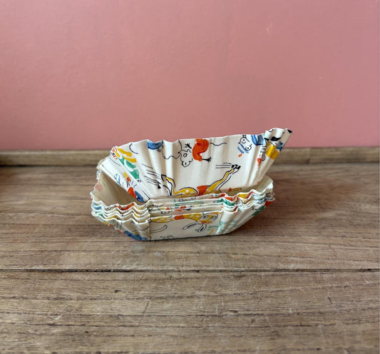 Set of 6 Patterned Wax Paper Baking Cases