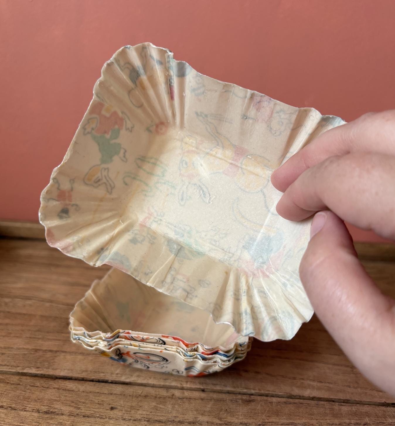 Set of 6 Patterned Wax Paper Baking Cases