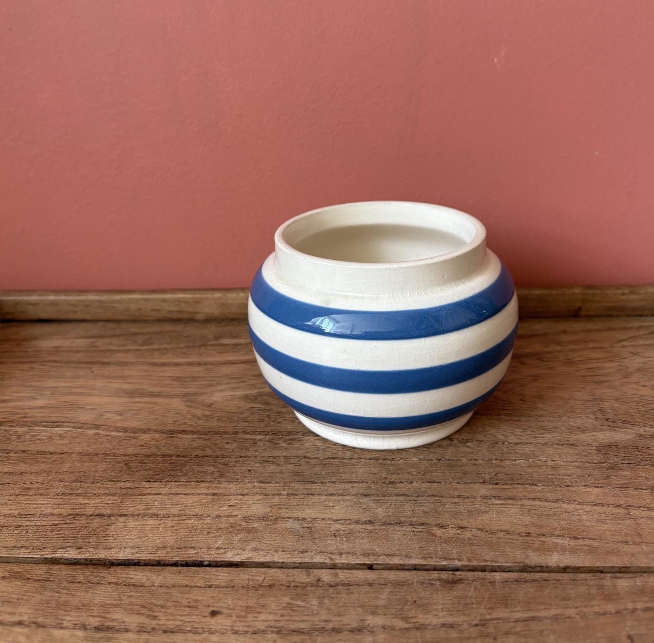 Sadler Style Blue and White Sugar Bowl