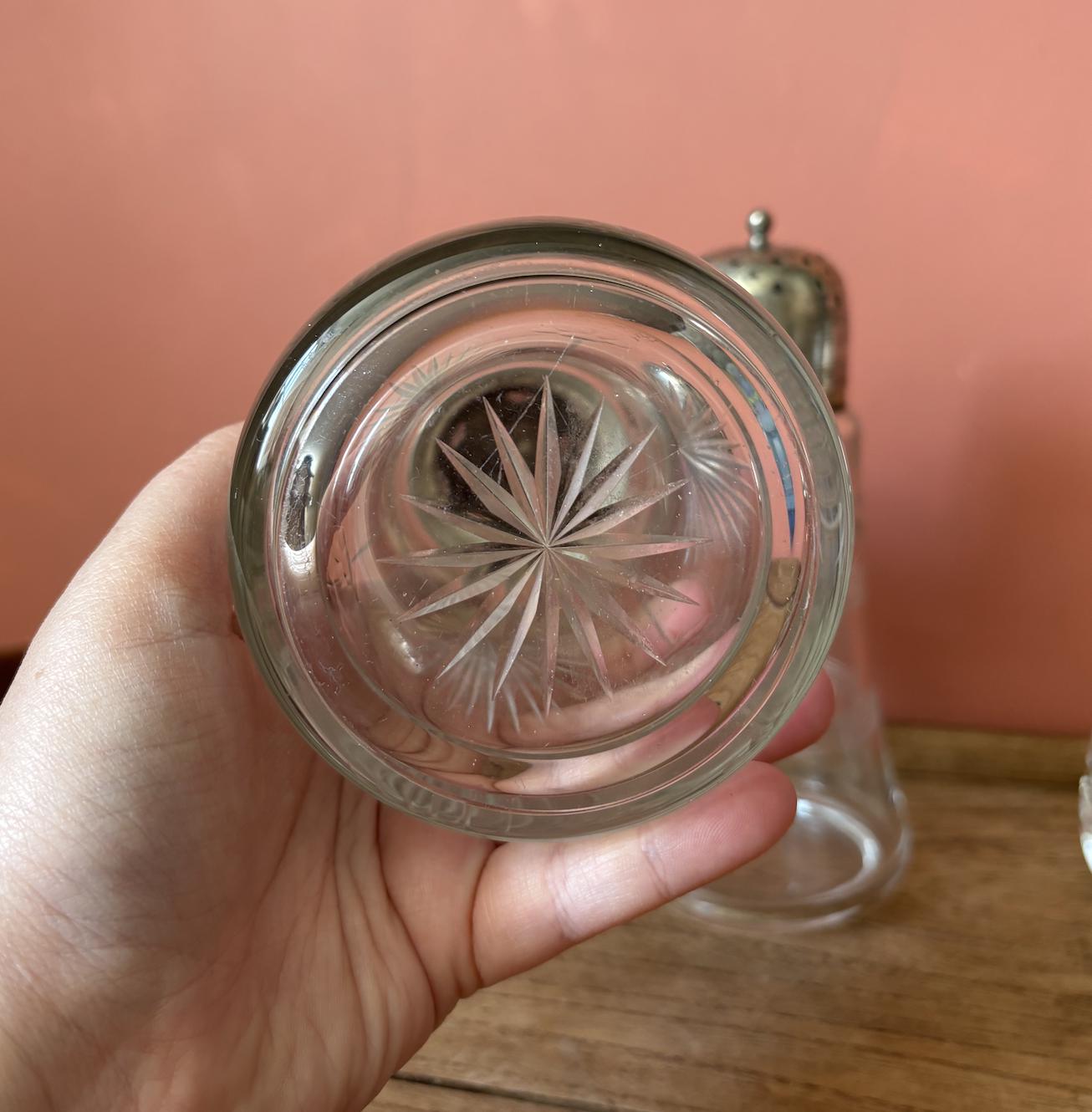 Vintage Cut Glass Sugar Shakers | Silver Plate | Made in England | Sold Individually