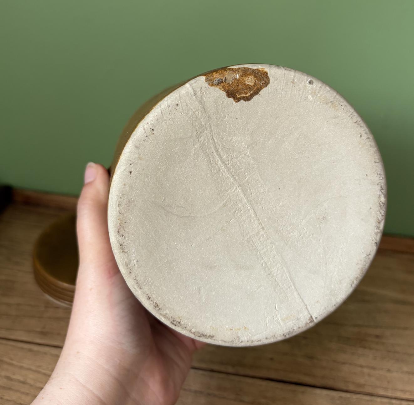 Brown Glazed Ceramic Storage Container