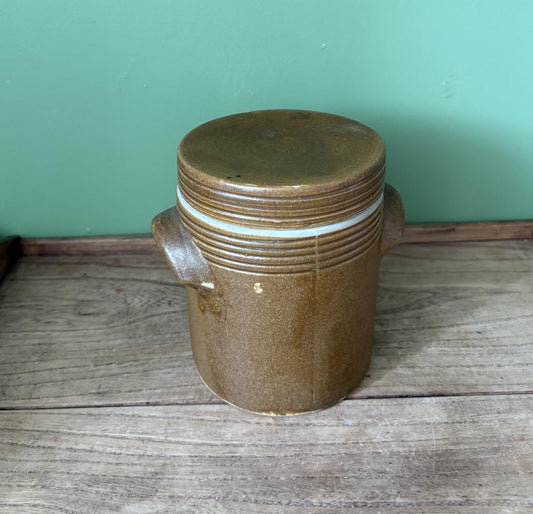 Brown Glazed Ceramic Storage Container