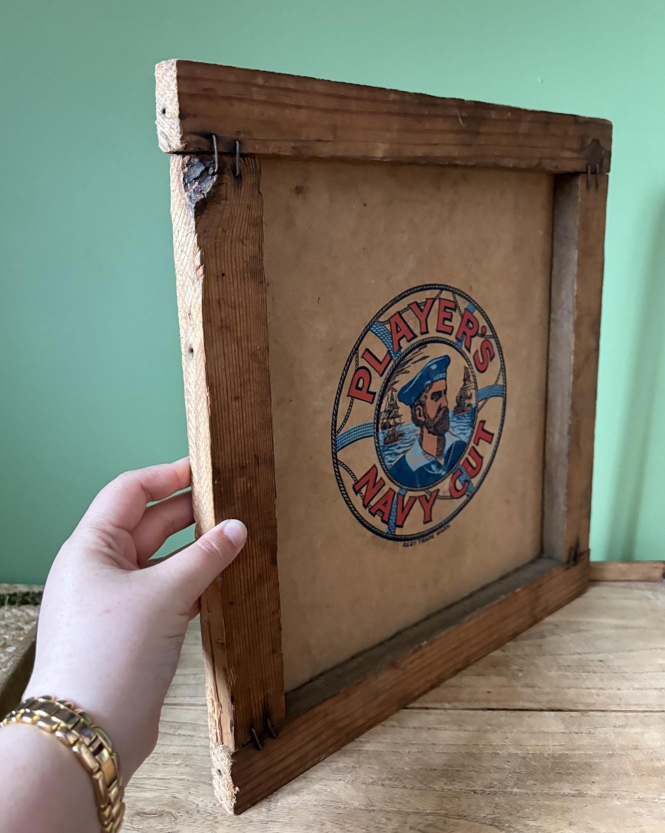 Players Navy Cut Cigarette Crate Advertising Panel