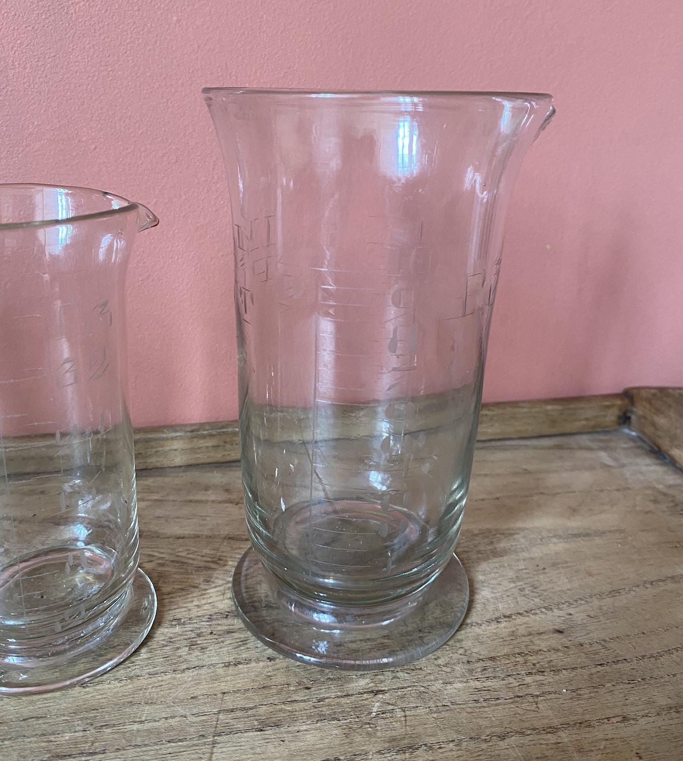 Trio of Glass Flasks | Etched Numbers