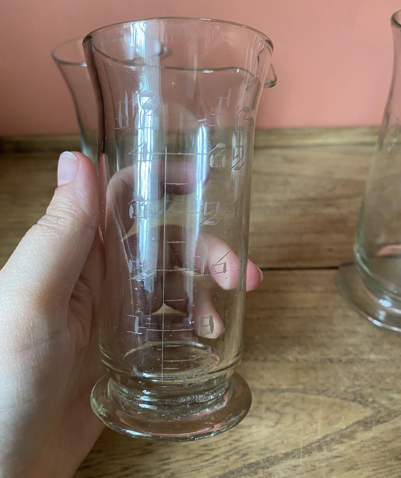 Trio of Glass Flasks | Etched Numbers