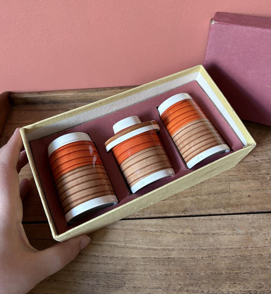 Palissy In Box Cret Set - Salt, Pepper & Mustard - Orange and Brown Stripes