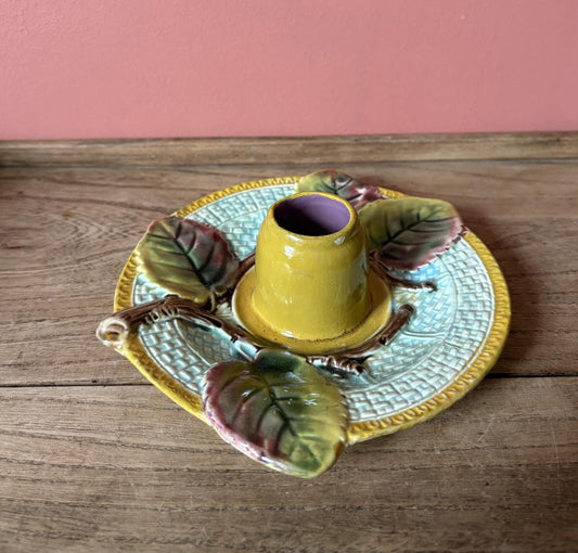 Majolica Tooth Pick Holder Plate