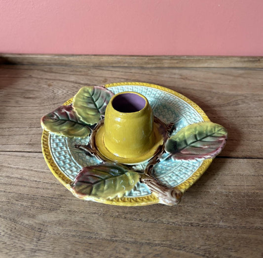Majolica Tooth Pick Holder Plate