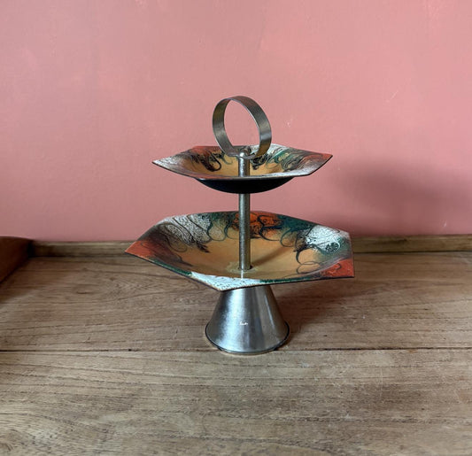 Two Tiered Enamel Display Stand - East German