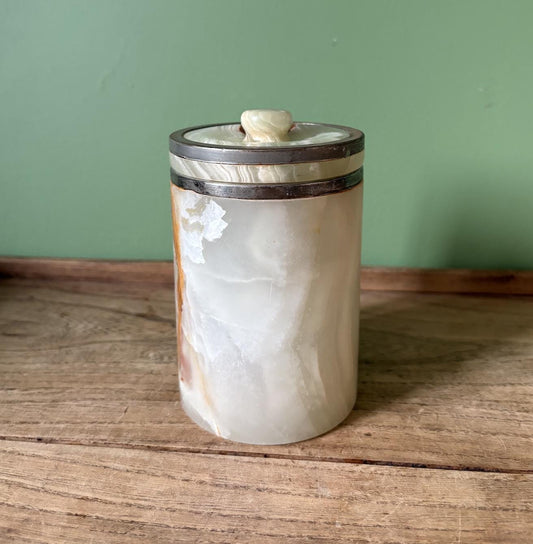 Onyx & Metal Storage Pot