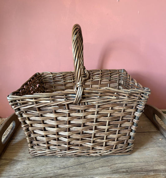 Vintage Oblong Wicker Basket