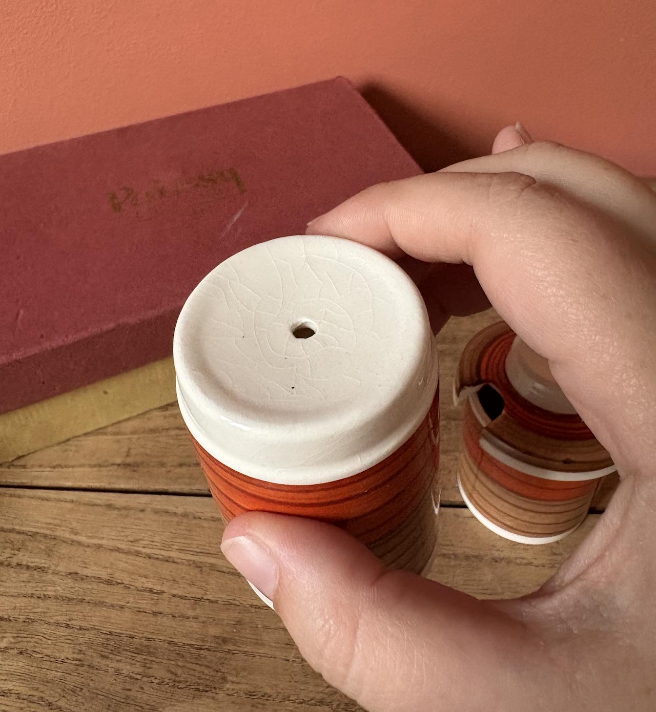 Palissy In Box Cret Set - Salt, Pepper & Mustard - Orange and Brown Stripes