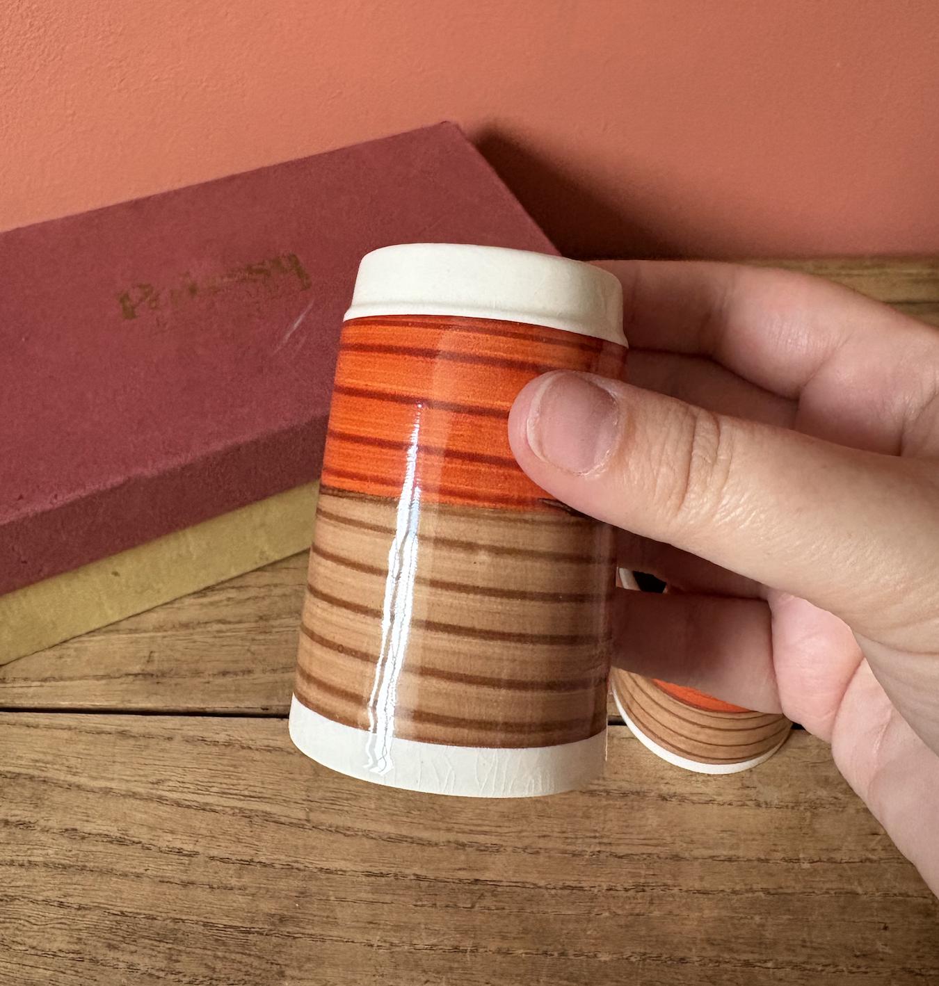 Palissy In Box Cret Set - Salt, Pepper & Mustard - Orange and Brown Stripes