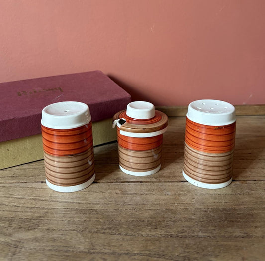 Palissy In Box Cret Set - Salt, Pepper & Mustard - Orange and Brown Stripes