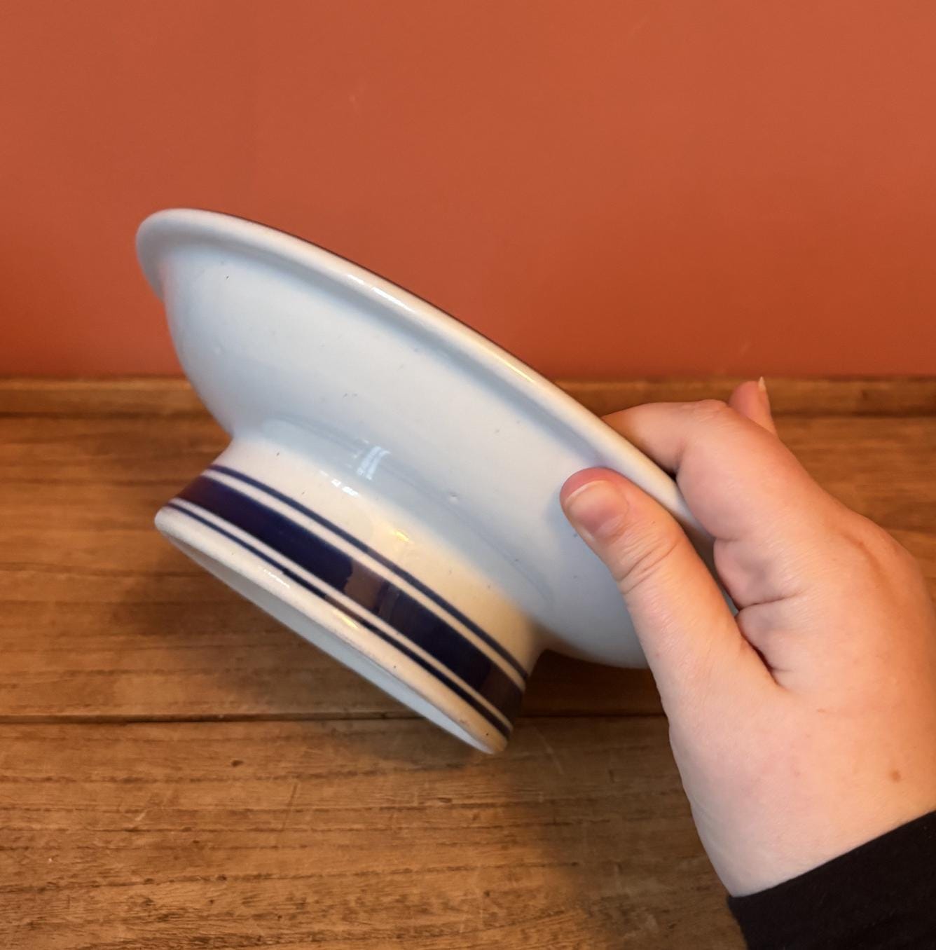 April Cornell Pedestal Bowl - Blueberry Pattern