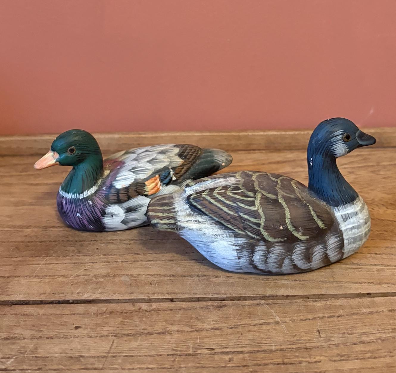 Two Ceramic Hand Painted Ducks