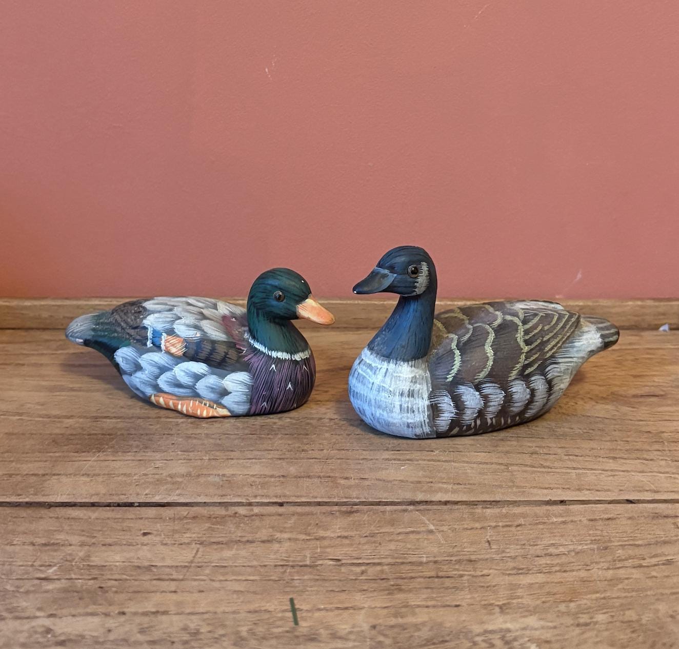 Two Ceramic Hand Painted Ducks