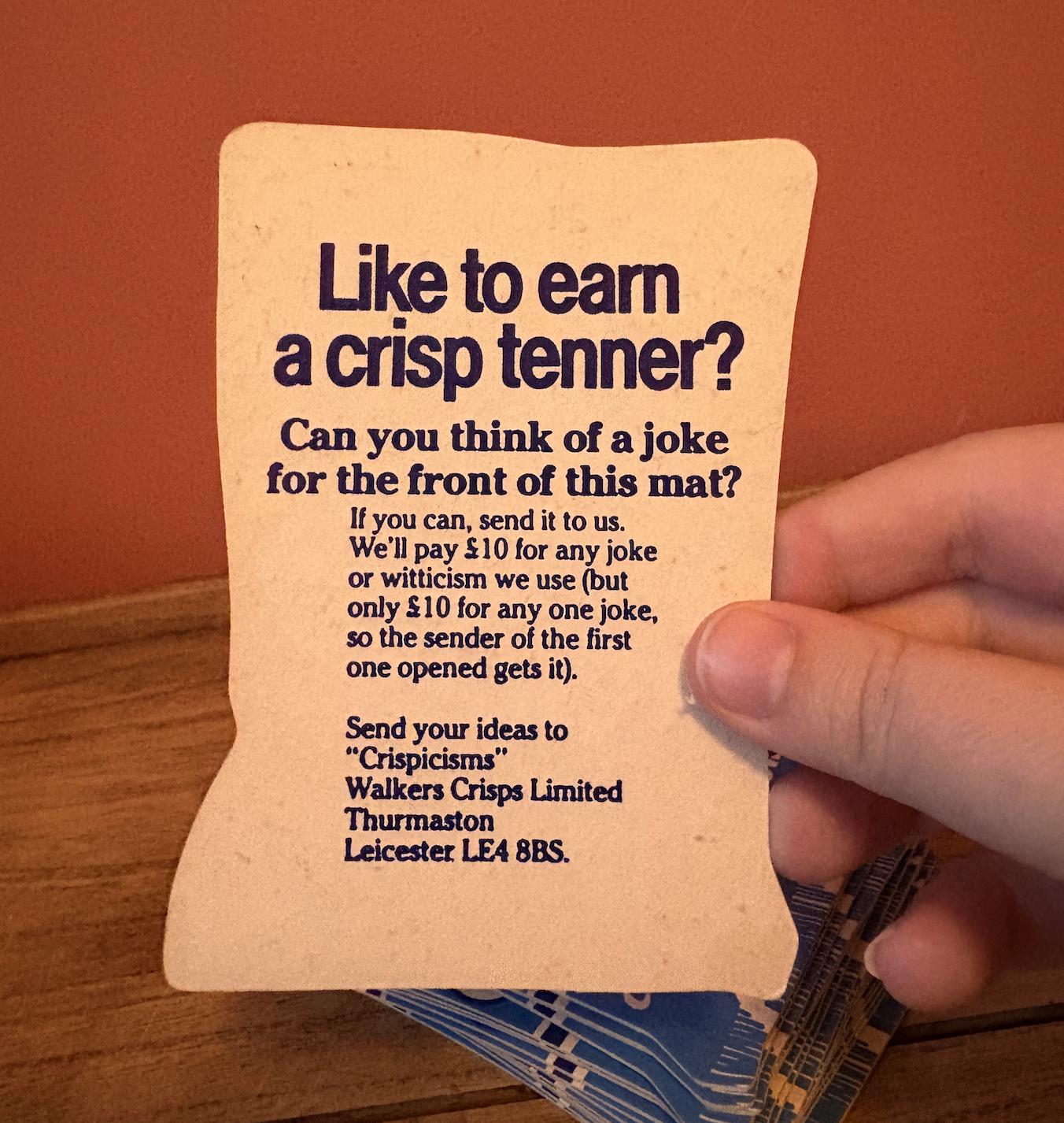 x18 Walkers Crisps Cardboard Bar Coasters