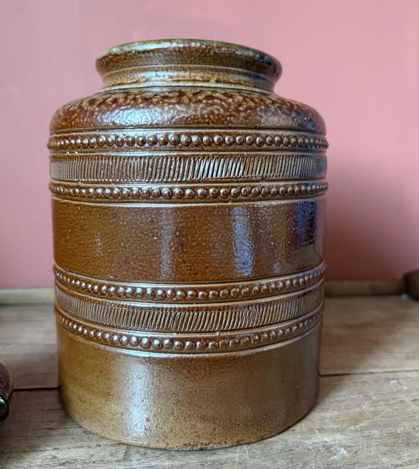 Ampos Filhos, Aveiro Brown Salt Glaze Lidded Container