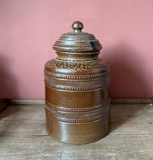 Ampos Filhos, Aveiro Brown Salt Glaze Lidded Container