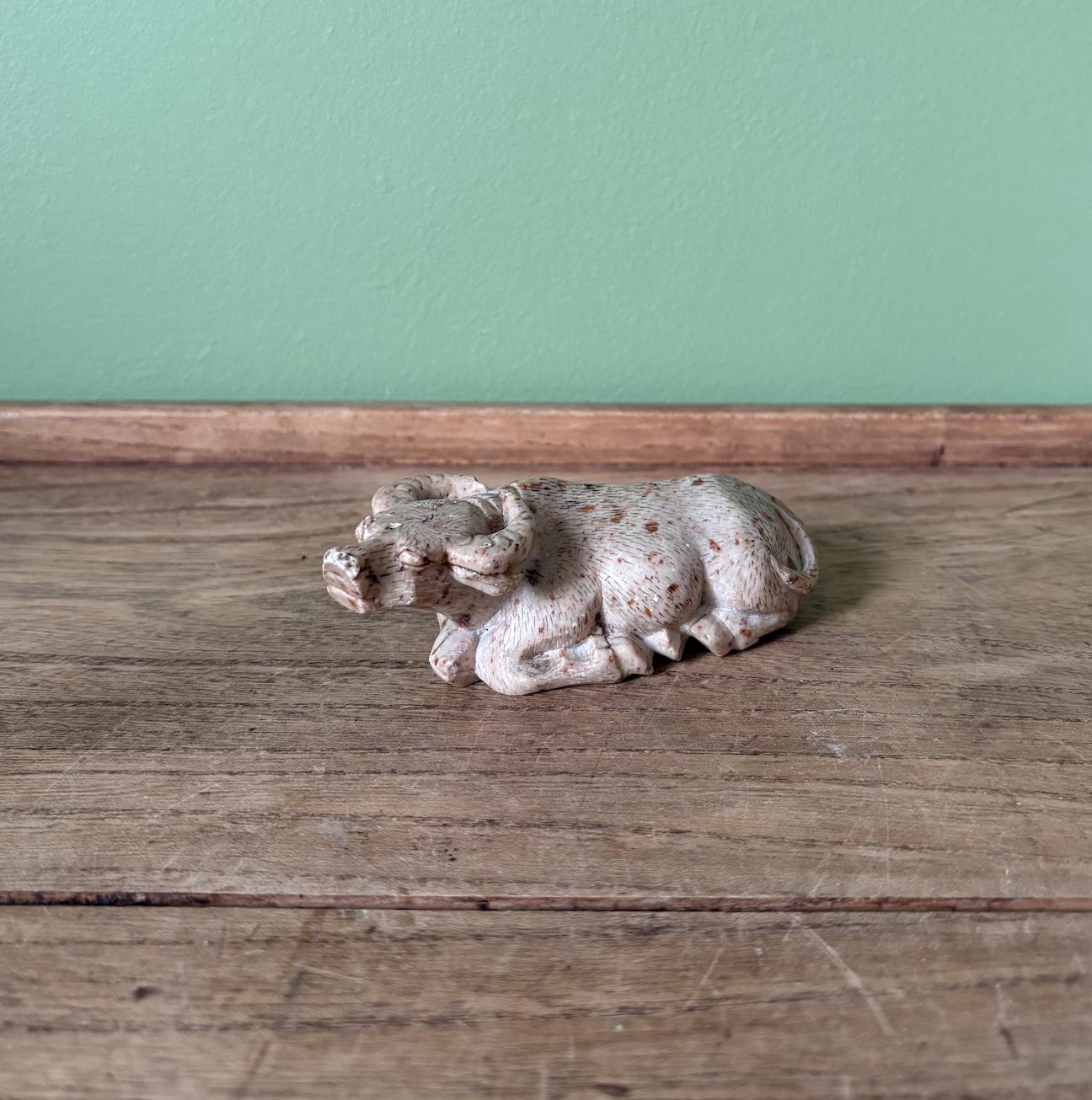 Hand carved Soapstone Water Buffalo