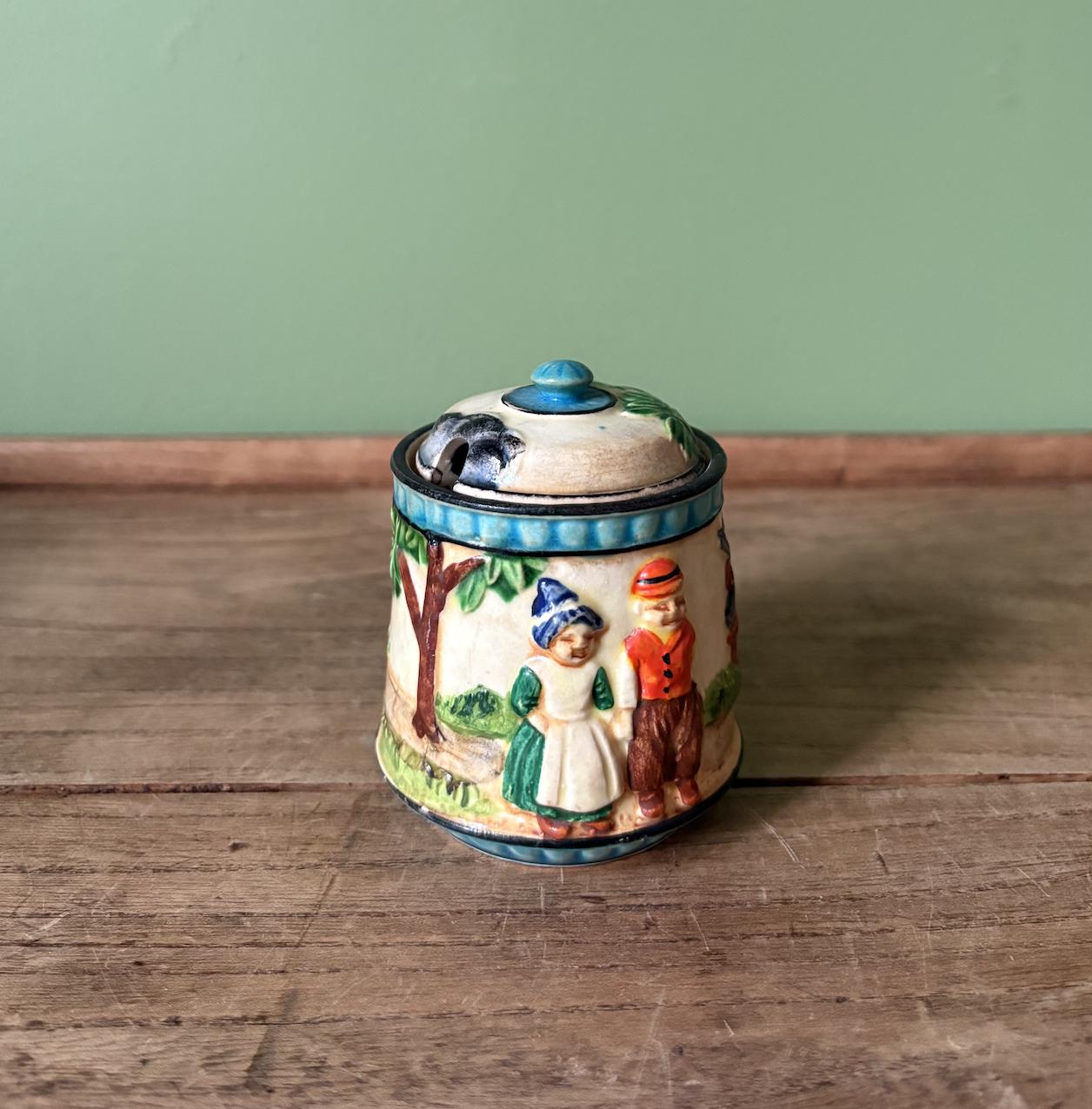 Maruhon Ware Dutch Scene Condiment Pot
