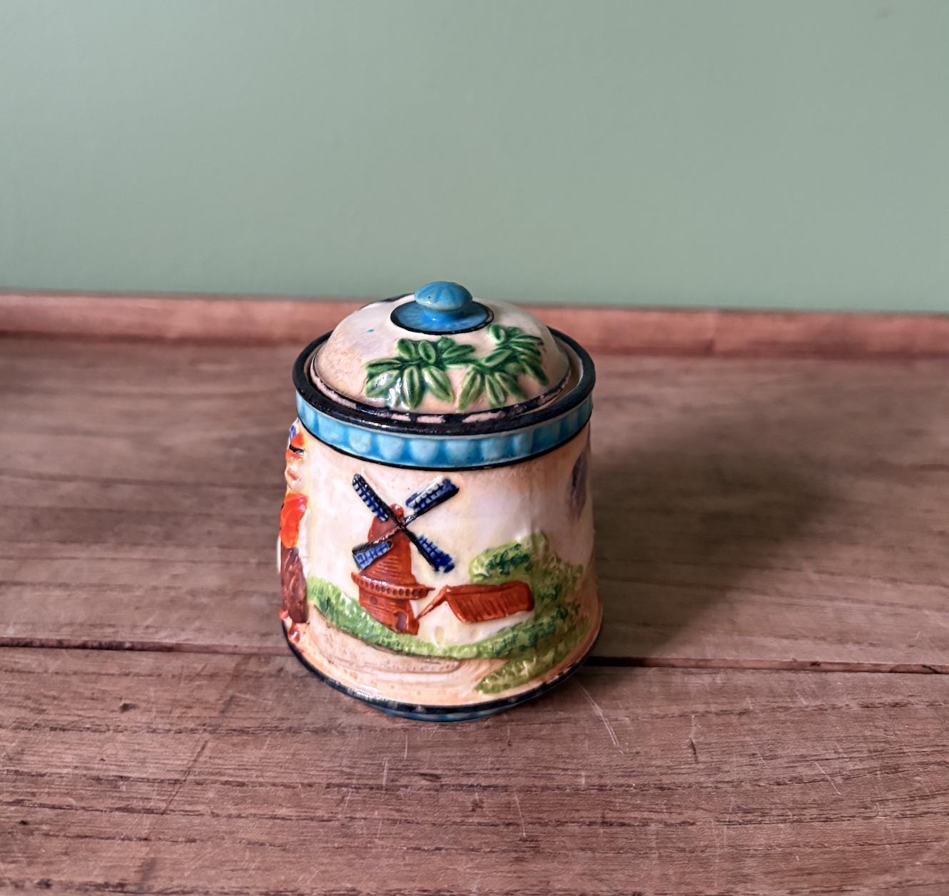 Maruhon Ware Dutch Scene Condiment Pot