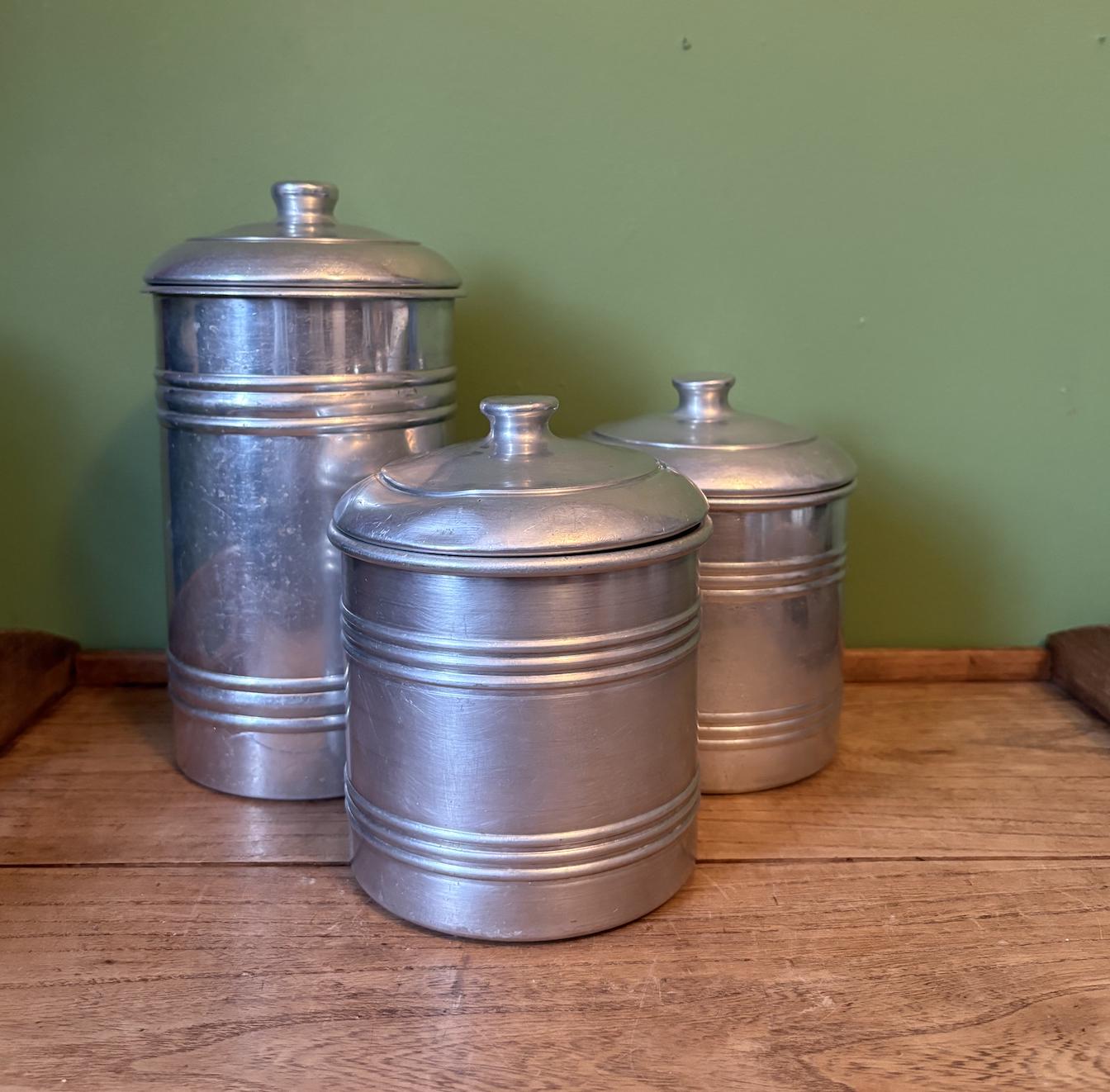 Trio of Aluminium Storage Canisters