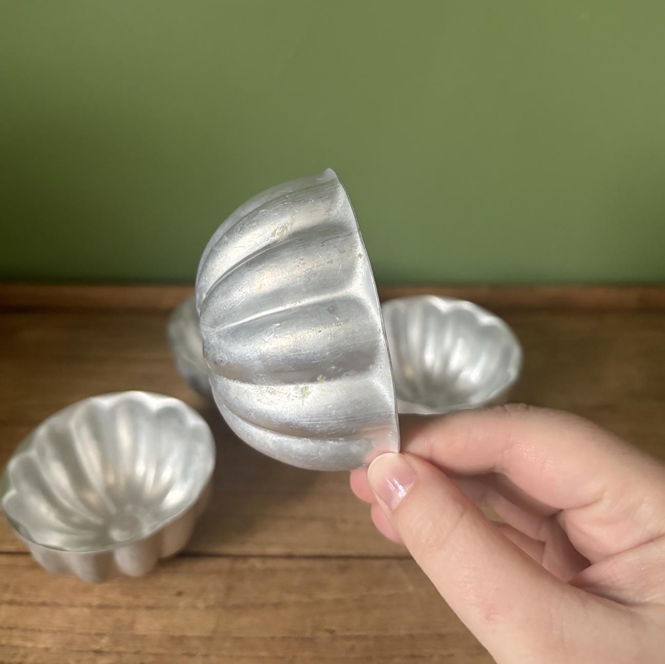 Set of 4 Aluminium Individual Round Jelly Moulds