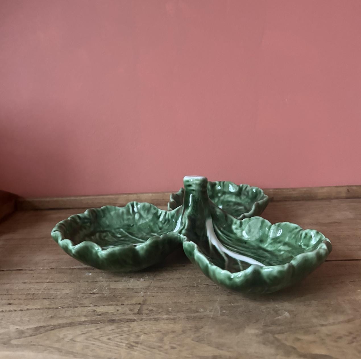 Green Cabbage Ware Serving Dish