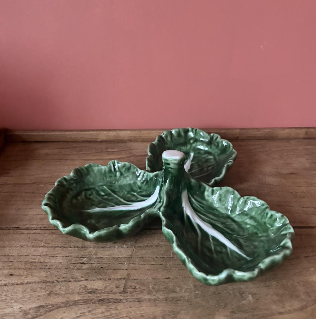 Green Cabbage Ware Serving Dish