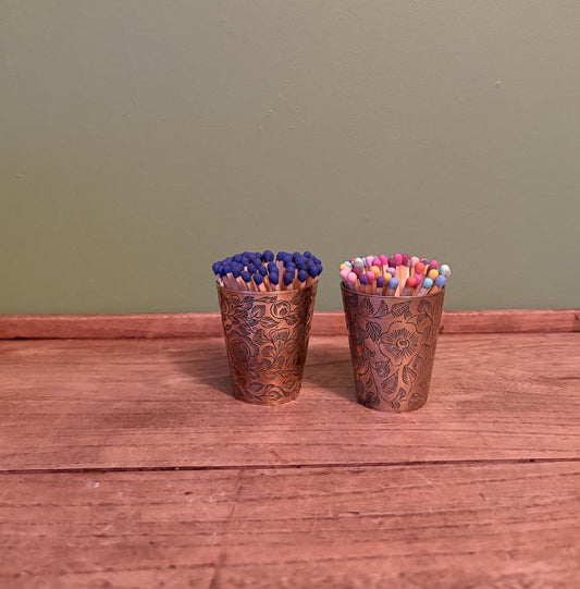 Etched Brass Match Pots