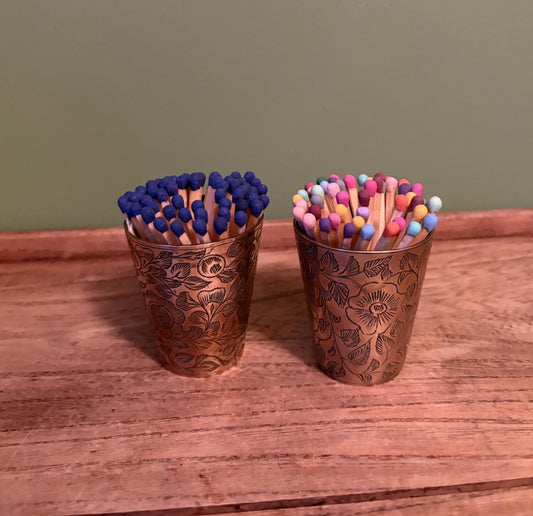 Etched Brass Match Pots