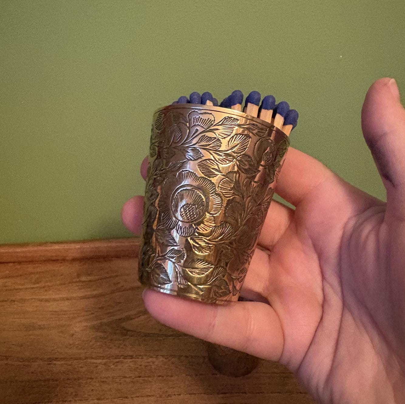 Etched Brass Match Pots