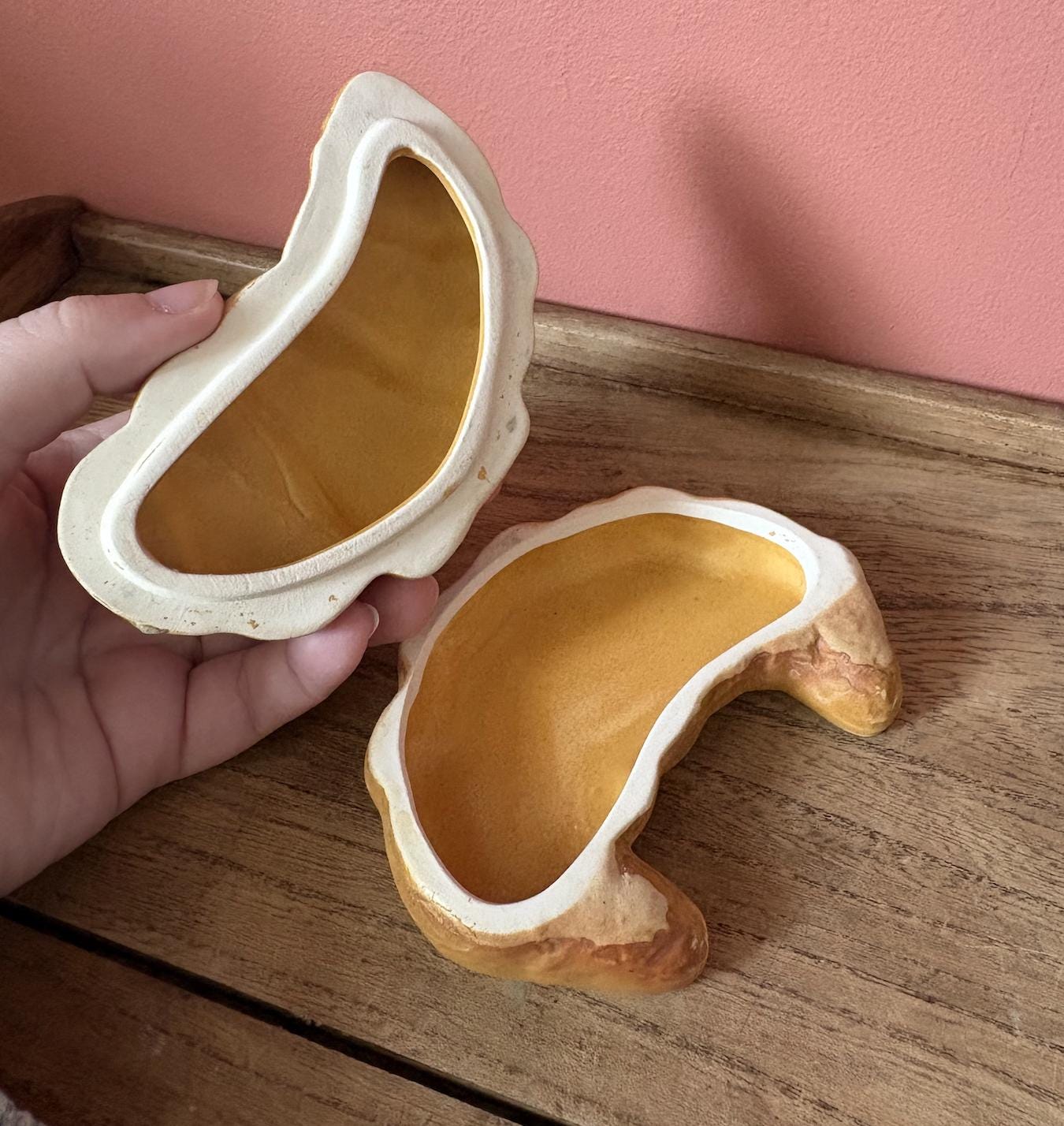 Ceramic Croissant Shaped Container