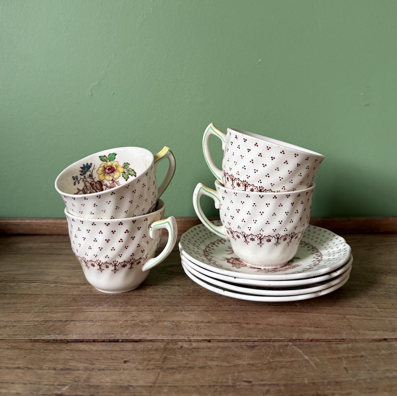 Royal Doulton Grantham Demitasse Set of 4 Cups and Saucers