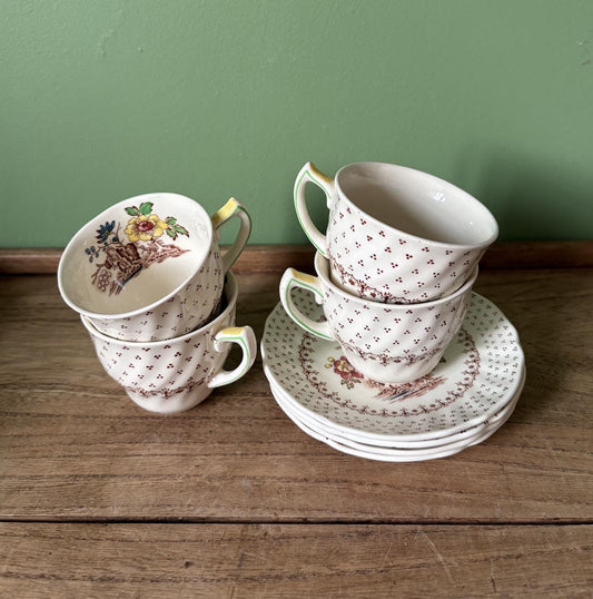 Royal Doulton Grantham Demitasse Set of 4 Cups and Saucers