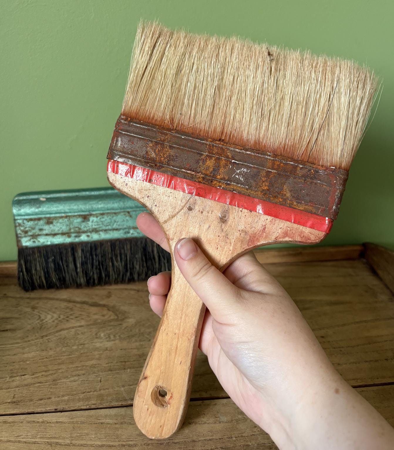 Two Vintage Pasting Brushes