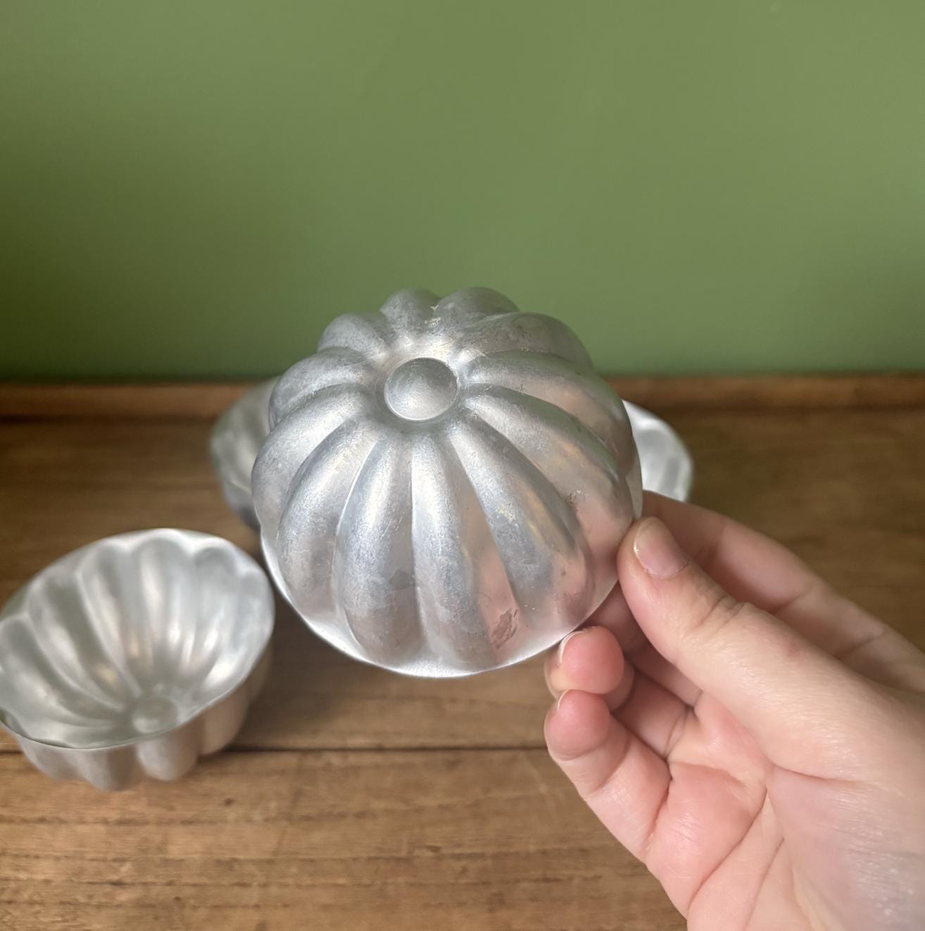 Set of 4 Aluminium Individual Round Jelly Moulds