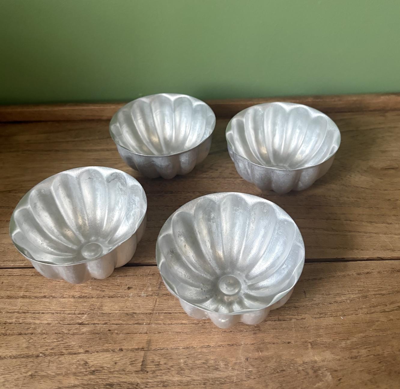 Set of 4 Aluminium Individual Round Jelly Moulds