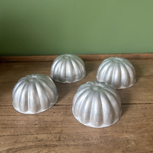 Set of 4 Aluminium Individual Round Jelly Moulds