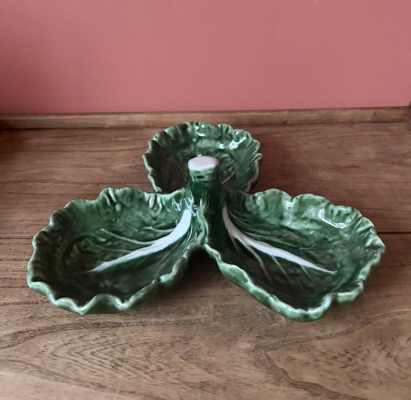 Green Cabbage Ware Serving Dish
