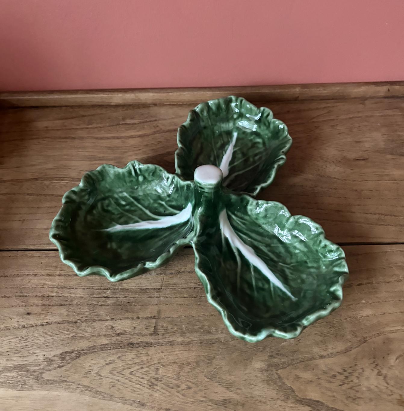 Green Cabbage Ware Serving Dish