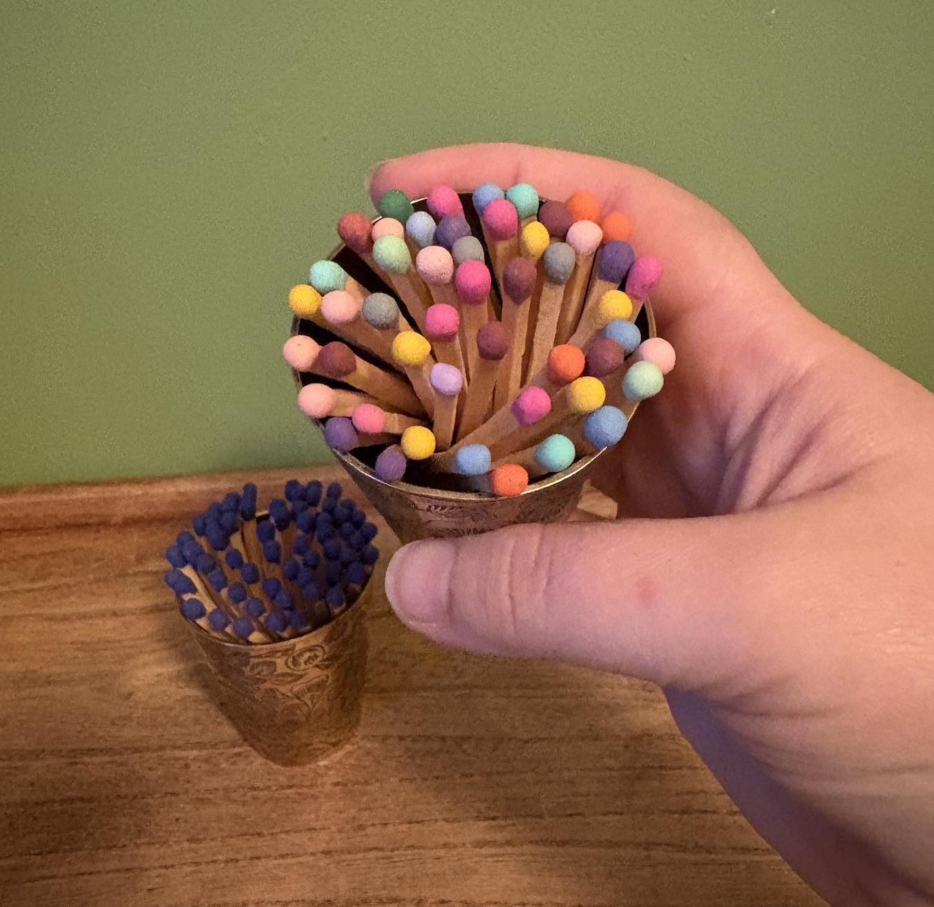 Etched Brass Match Pots
