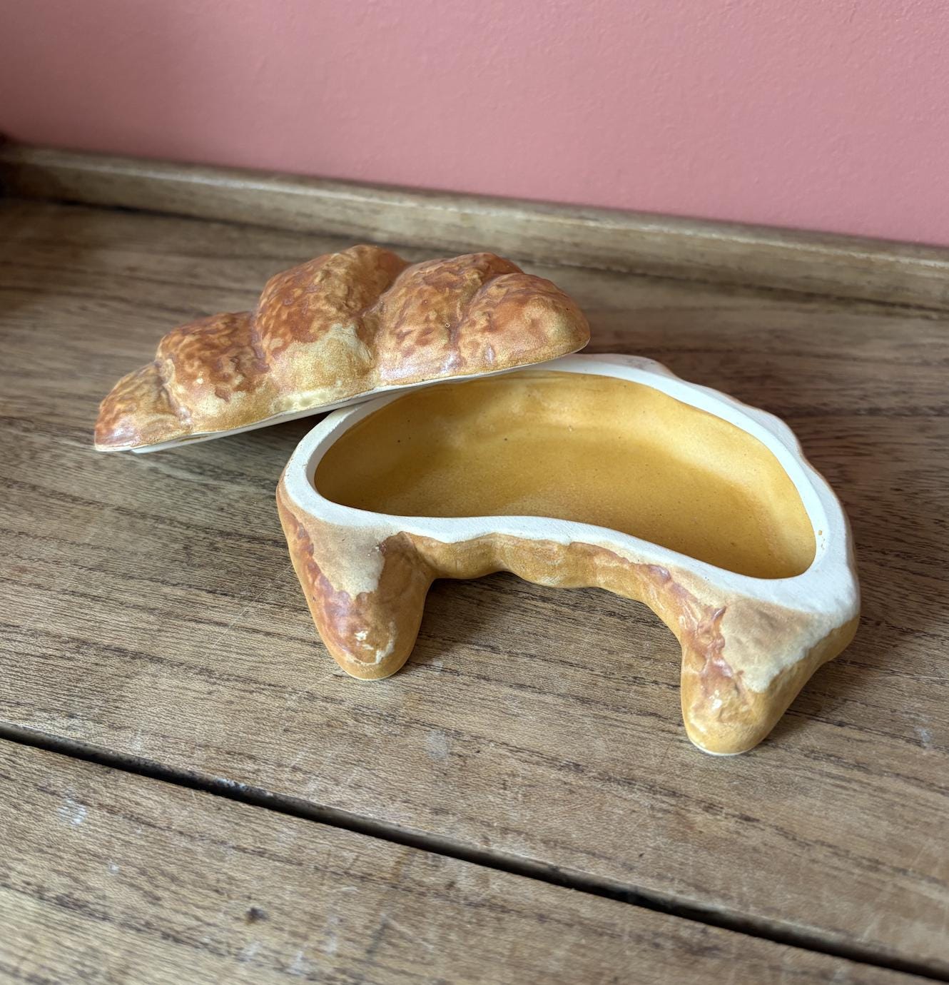 Ceramic Croissant Shaped Container