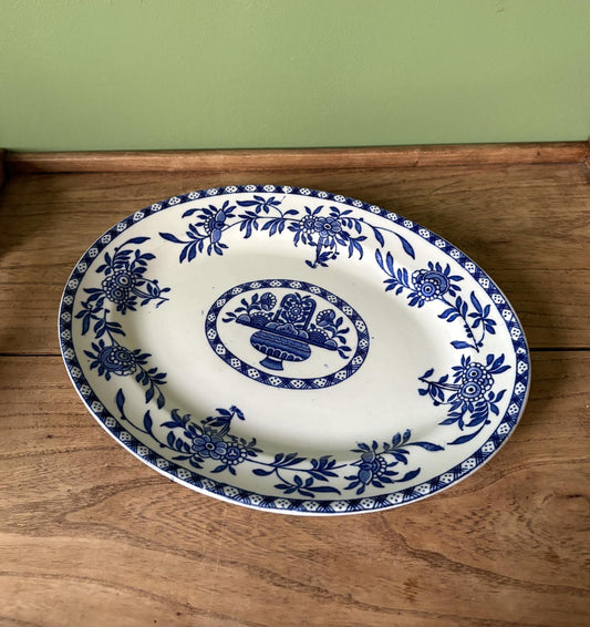 Delph Blue and White Oval Serving Platter