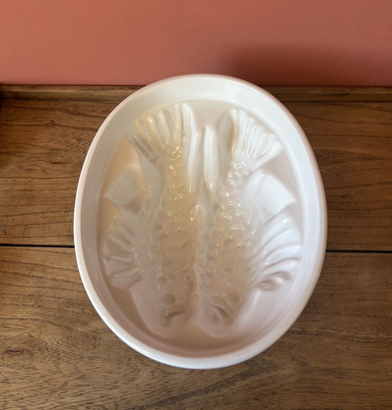 Ironstone Double Fish Pattern Mould, Made in England by lCTC