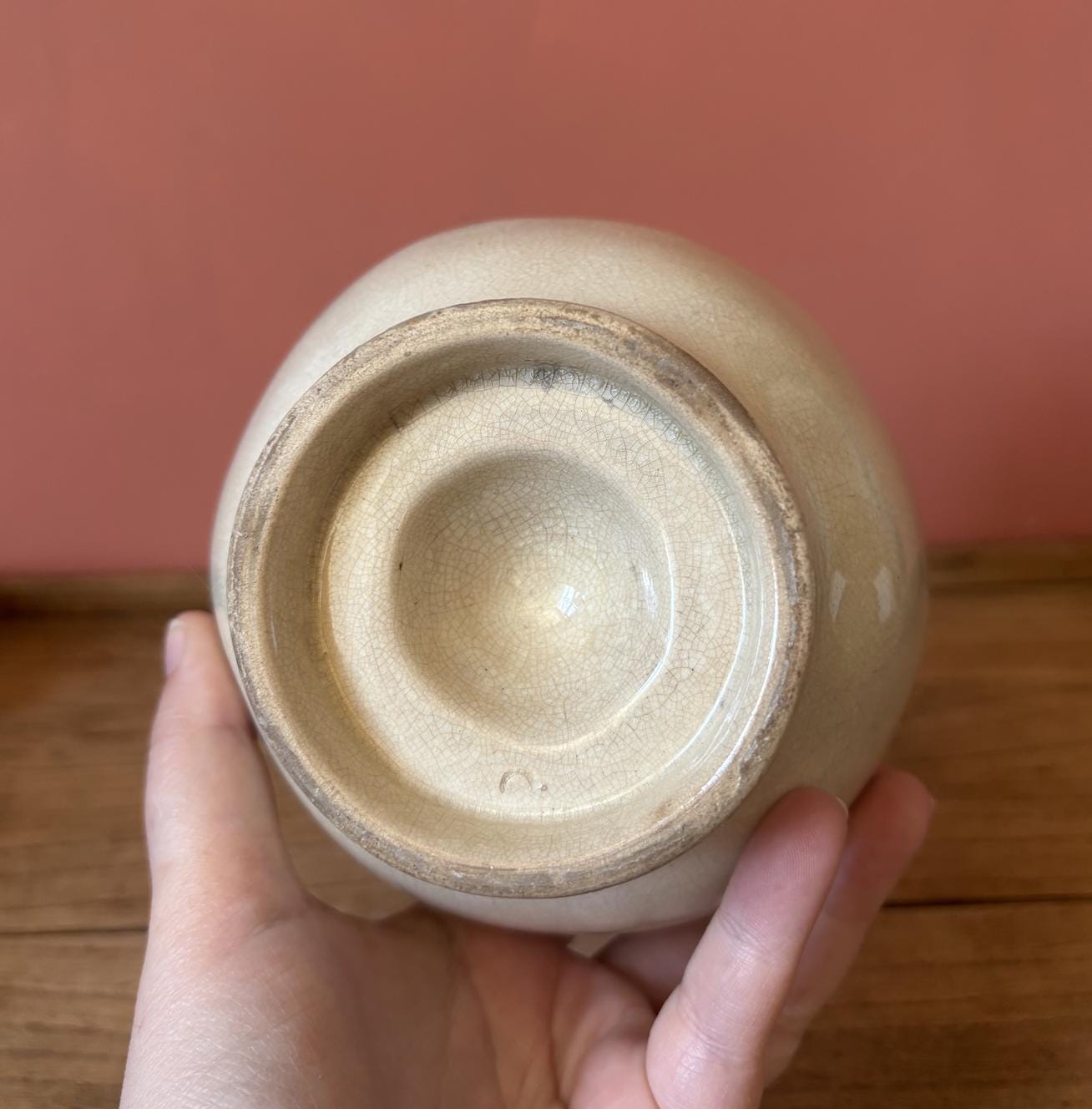 Antique Small Round Stoneware Jelly Mould